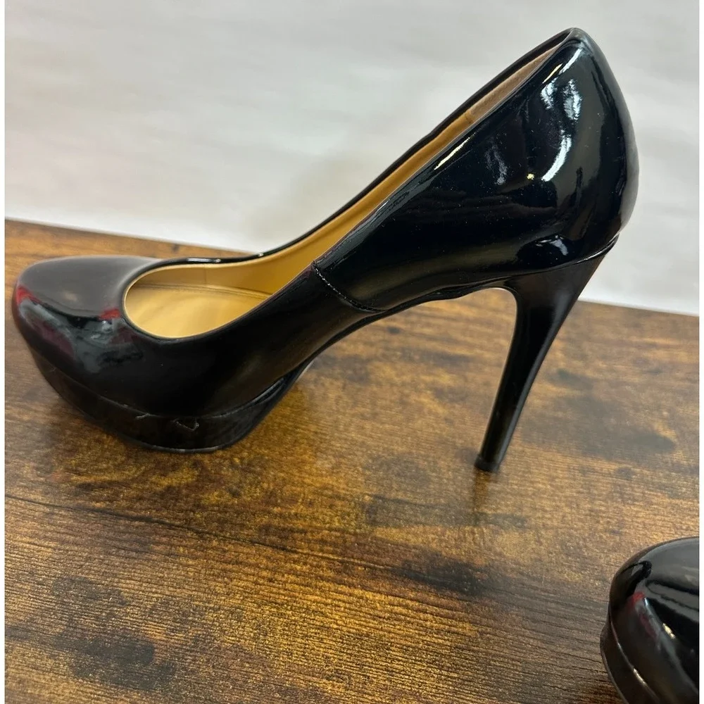 Chinese Laundry Black Patent Platform Pumps Stiletto Heel Elegant Classy Size 11 - Picture 4 of 15